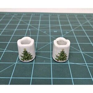 Vintage Funny Design W Germany Mini Candle Stick Holders Christmas Tree Lot of 2